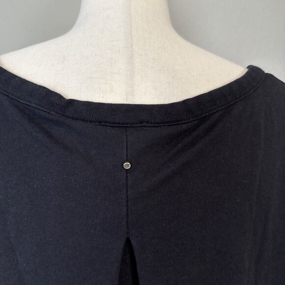 Cuyana French Terry Black Pima Cotton Sweater Sweatshirt Size XL Pleat Back - Picture 5 of 8